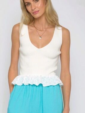 Central Park West White Ribbed Tank, NWT!